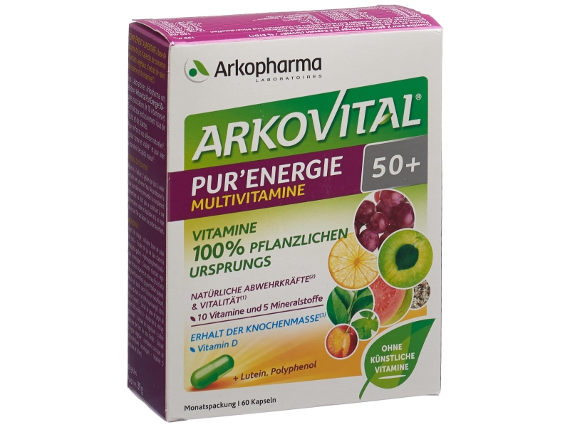 ARKOVITAL Pur'Energie 50+ capsules vitamines+minéraux 60 pièces