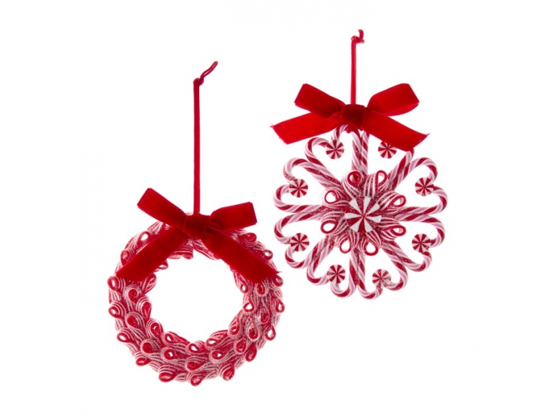 CHRISTMAS suspension cercle rouge or -D4102