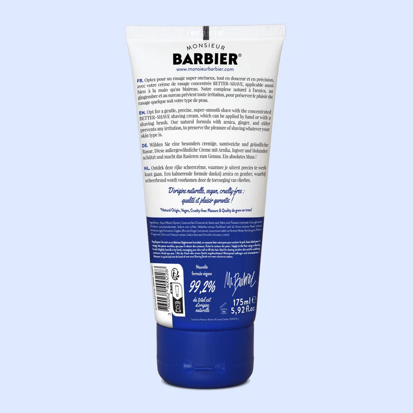 Monsieur Barbier Better-Shave crème rasage 175ml