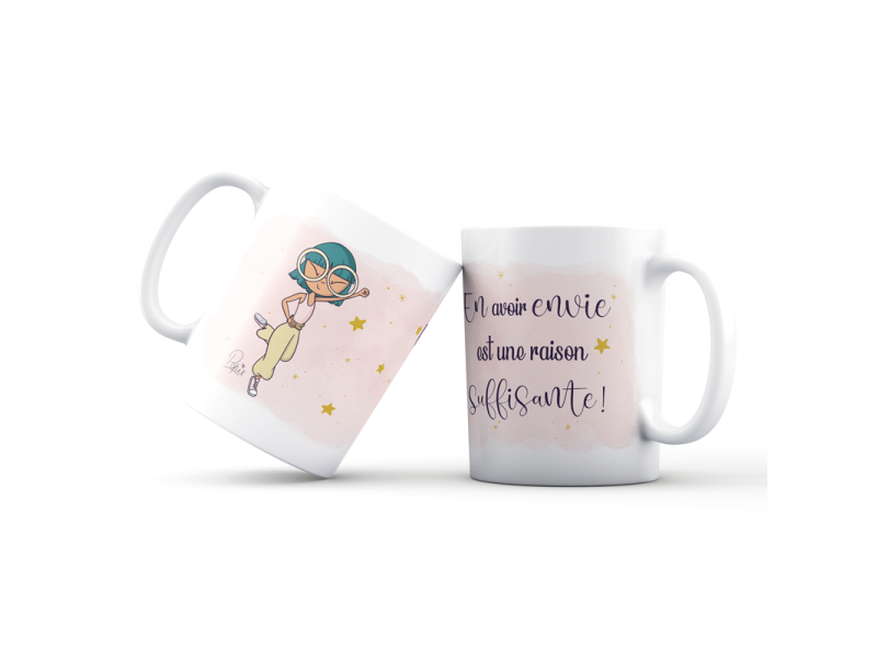 Mon amie Luce mug carton en avoir envie est une ra